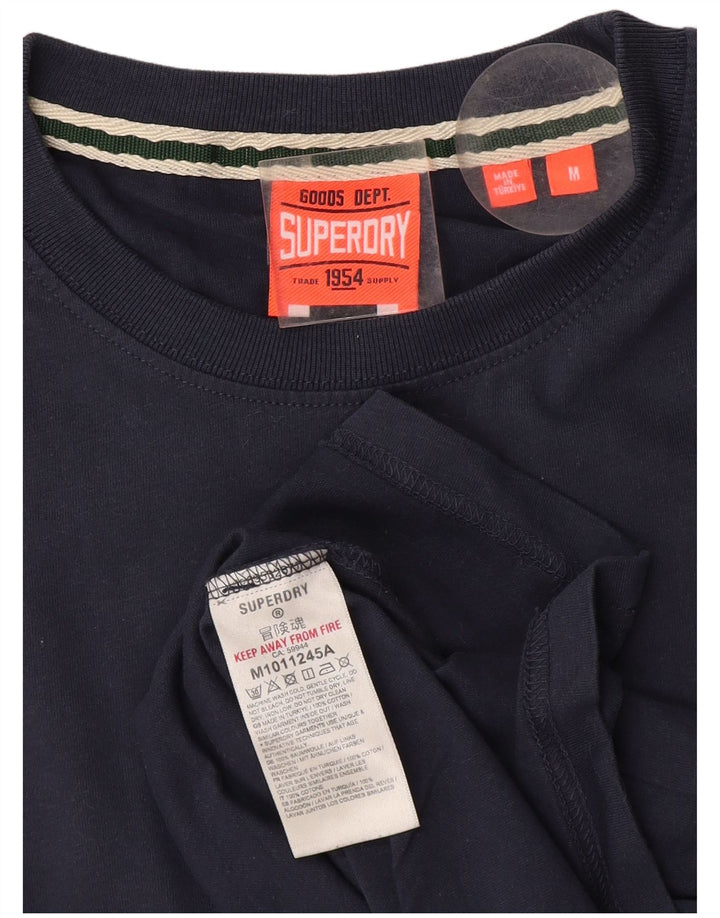 Tricou Superdry pentru bărbați Top mediu din bumbac bleumarin