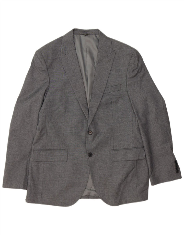 MARKS & SPENCER Mens 2 Button Blazer Jacket UK 40 Large Grey Polyester