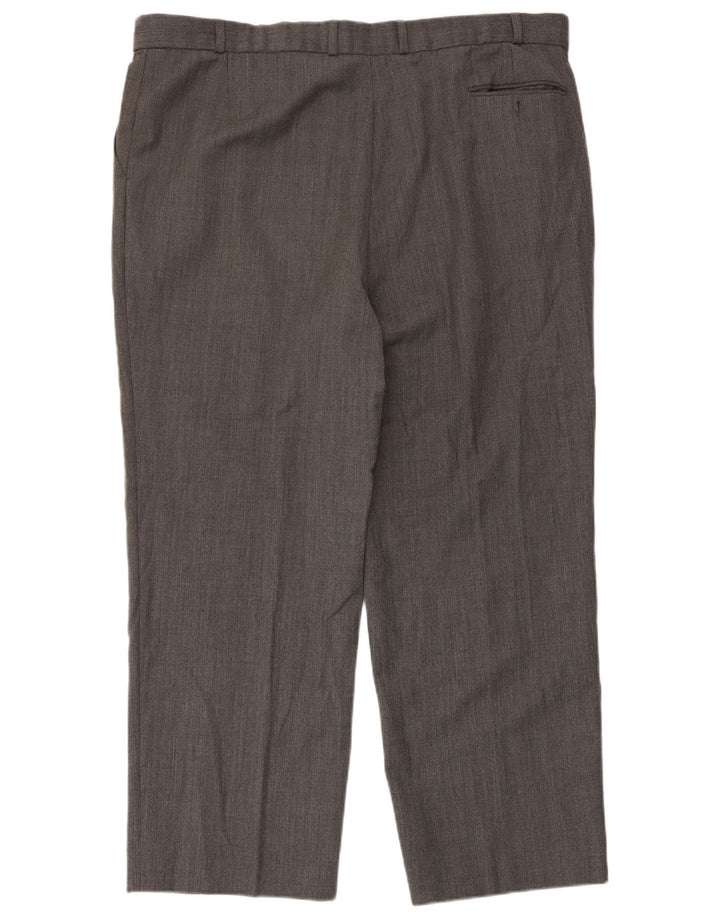 Marks & Spencer Pantaloni drepți pentru bărbați L42 L29 Poliester cu dungi gri