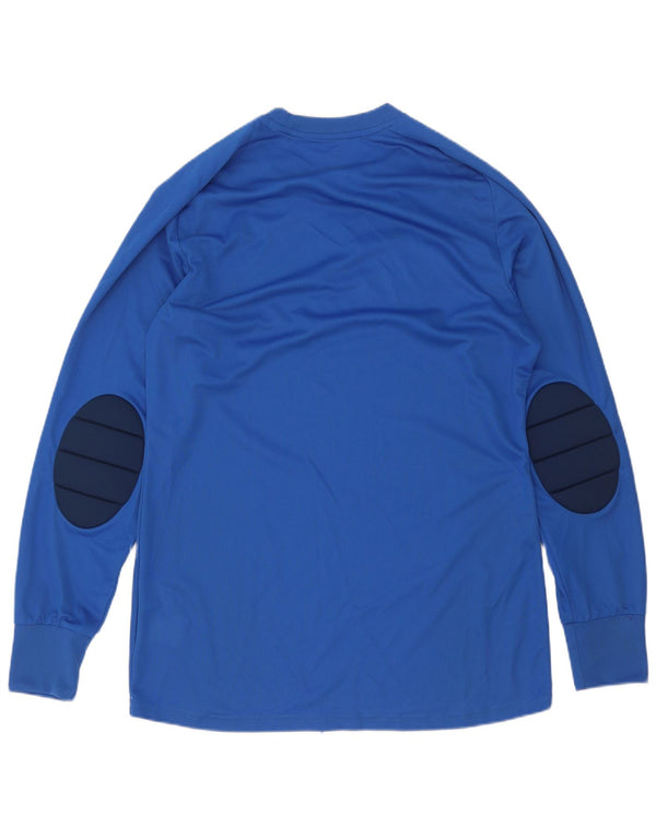 Adidas Climalite Top cu mânecă lungă, albastru mediu, poliester color bloc