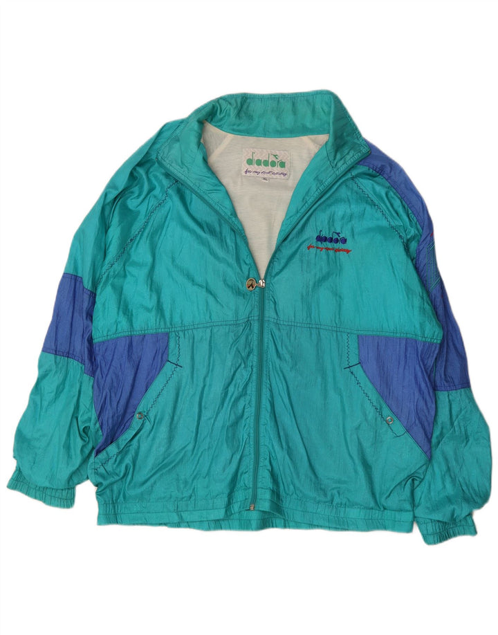 Jachetă de trening pentru bărbați Diadora, XL, turcoaz, poliamidă color bloc