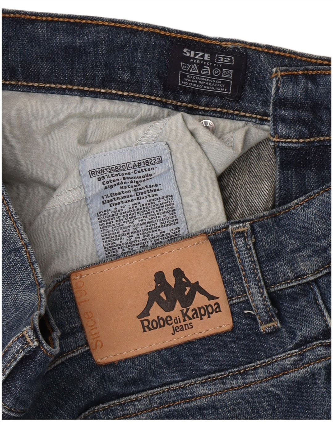 Blugi drepti pentru bărbați Kappa Perfect Fit W32 L31 Bumbac albastru