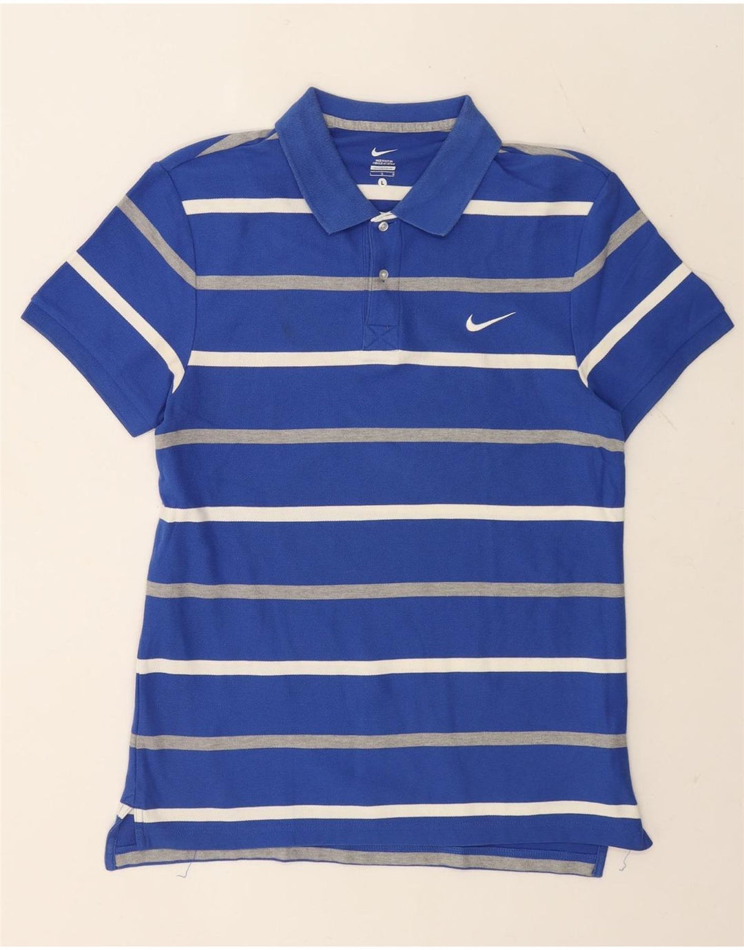 Tricou polo NIKE pentru bărbați, bumbac cu dungi albastre mari