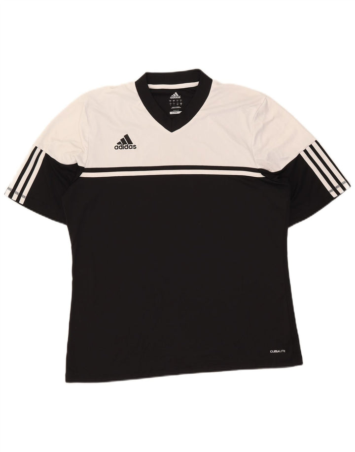 Tricou Adidas Climalite pentru bărbați Top mare, negru, poliester color bloc
