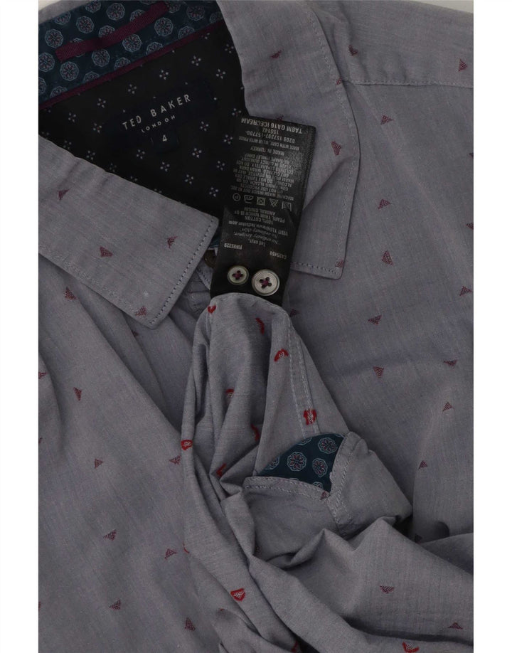 Cămașă pentru bărbați Ted Baker cu model abstract Mărimea 4, bumbac gri mare
