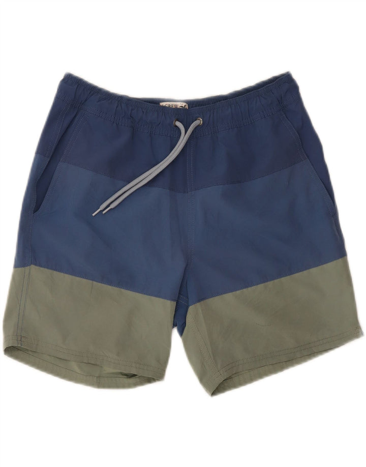 J. CREW Mens Swimming Shorts Small  Blue Colourblock Polyester Vintage J. Crew and Second-Hand J. Crew from Messina Hembry 
