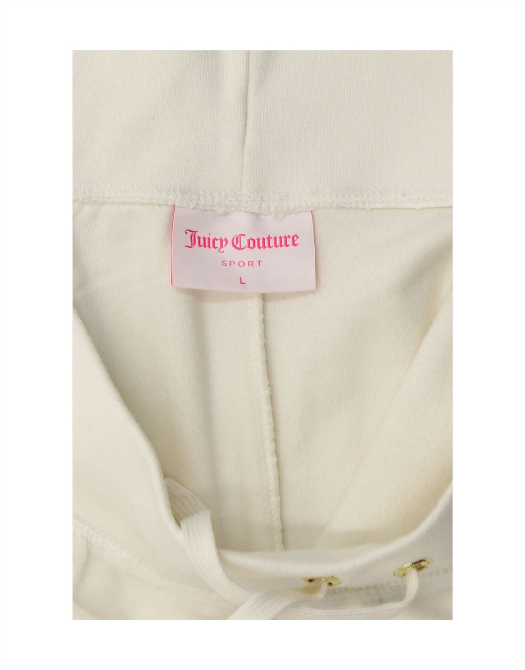 JUICY COUTURE Womens Sport Shorts UK 14 Large  White Polyester Vintage Juicy Couture and Second-Hand Juicy Couture from Messina Hembry 