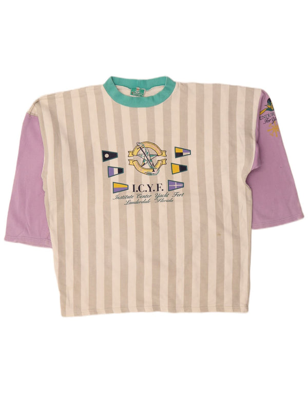 Endurance Top grafic pentru femei cu mânecă lungă UK 18 XL, cu dungi multicolore