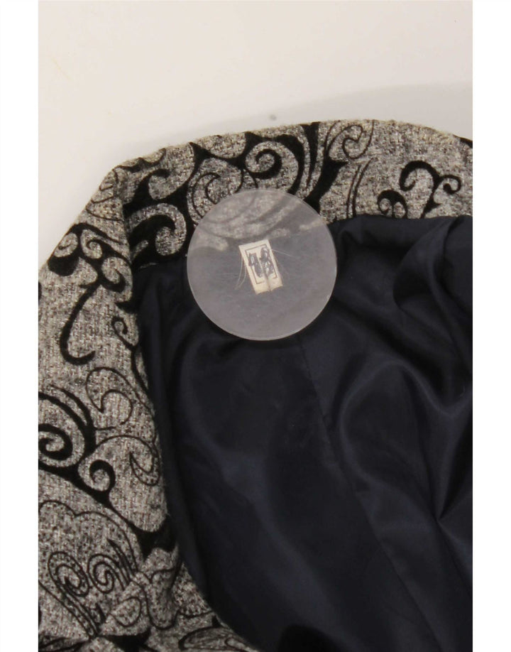 Jachetă vintage pentru femei cu 3 nasturi IT 48 XL Gri Paisley