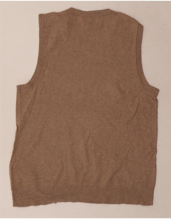 J. Crew Womens Classic Vest Tank Top UK 12 Medium Beige Bumbac