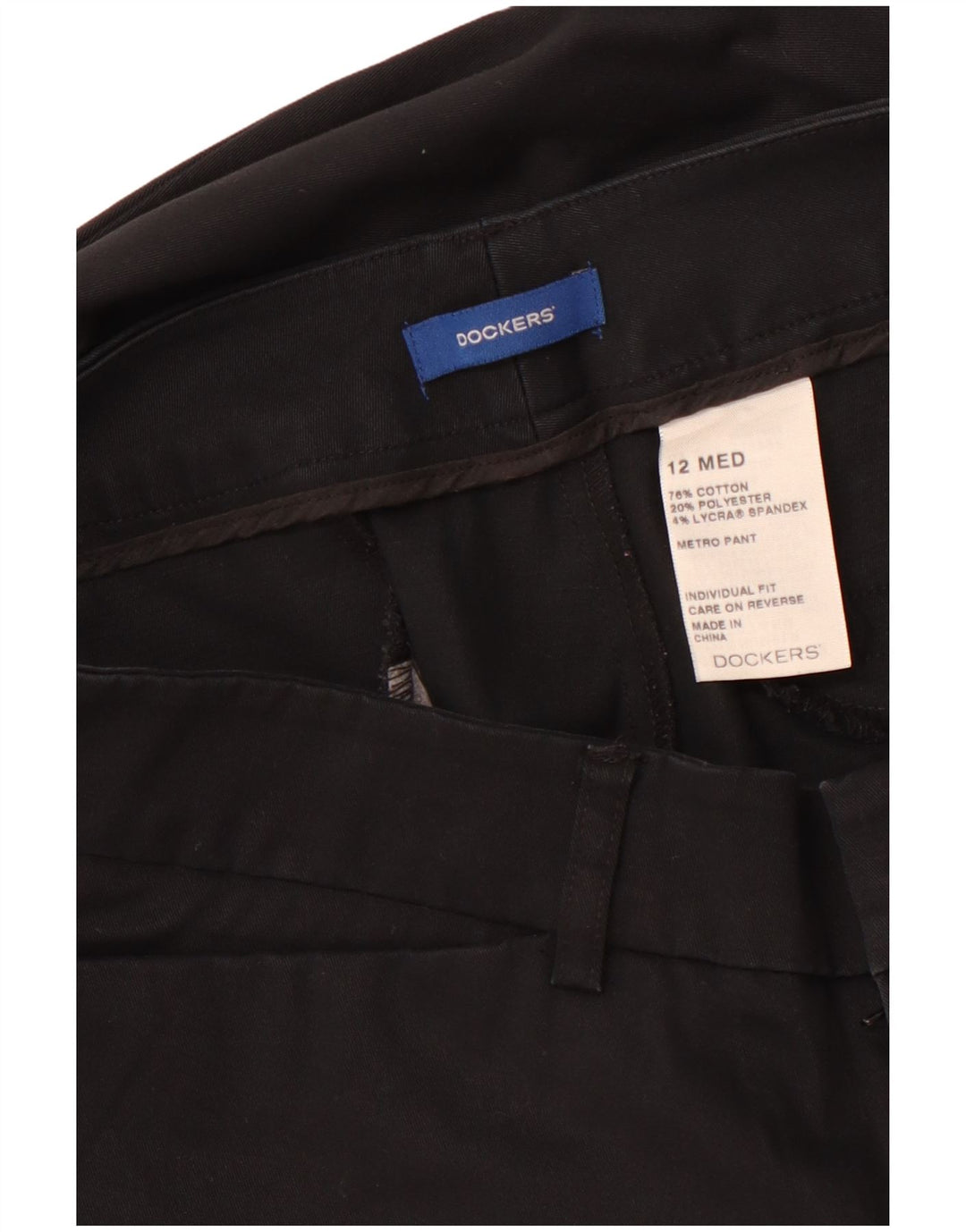 DOCKERS Pantaloni casual drepti pentru femei US 12 Large W32 L29 Bumbac negru
