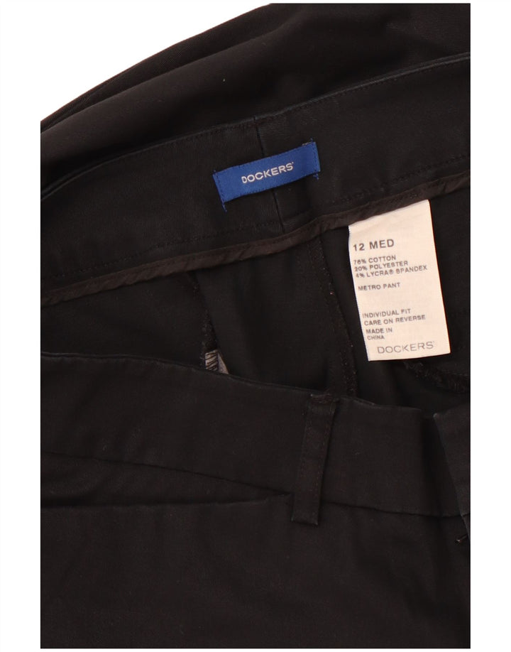 DOCKERS Pantaloni casual drepti pentru femei US 12 Large W32 L29 Bumbac negru