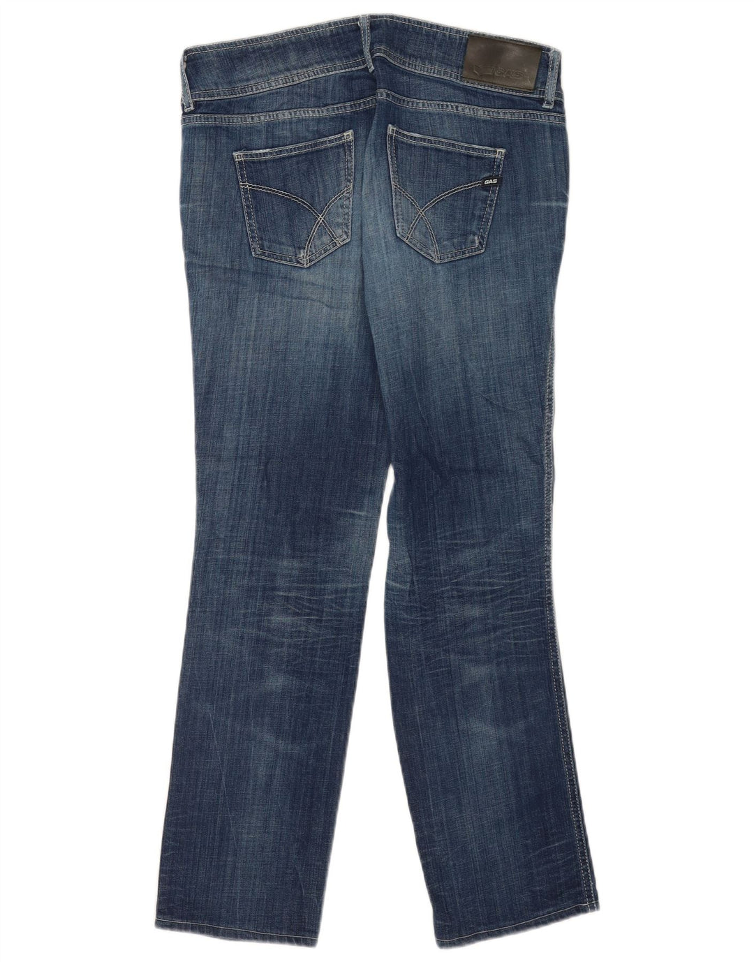 Blugi drepti distressed pentru femei Gas W32 L30 Bumbac albastru