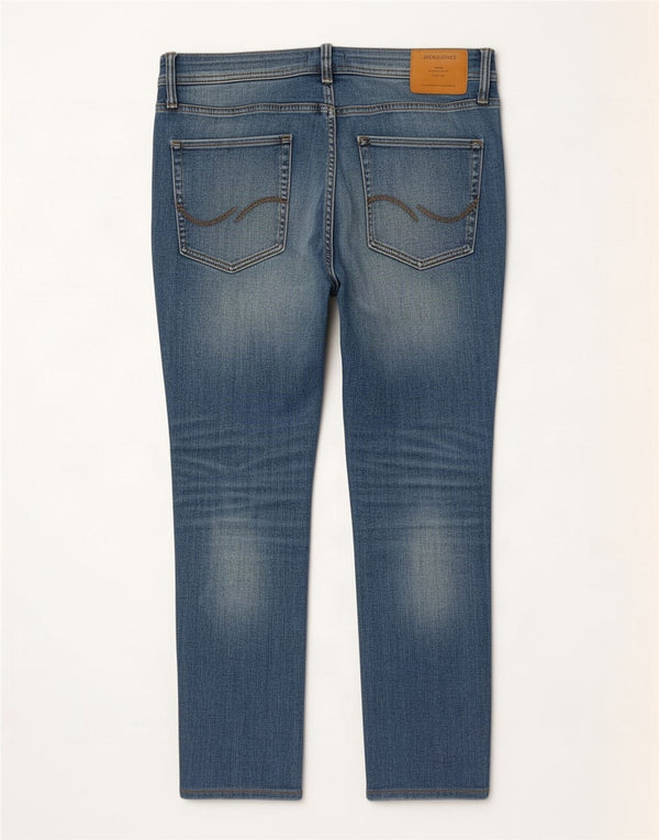 Blugi slim tăiați Jack & Jones pentru bărbați W34 L26 bumbac albastru