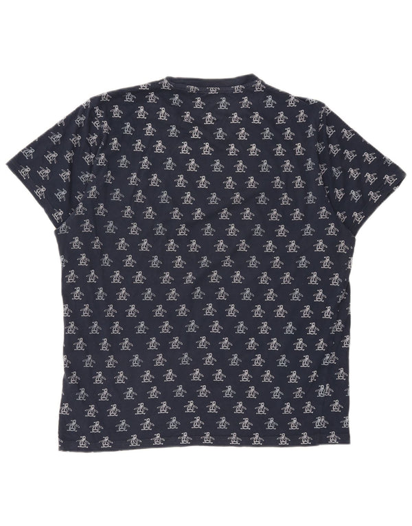 Tricou grafic pentru bărbați Penguin Top mare din bumbac bleumarin