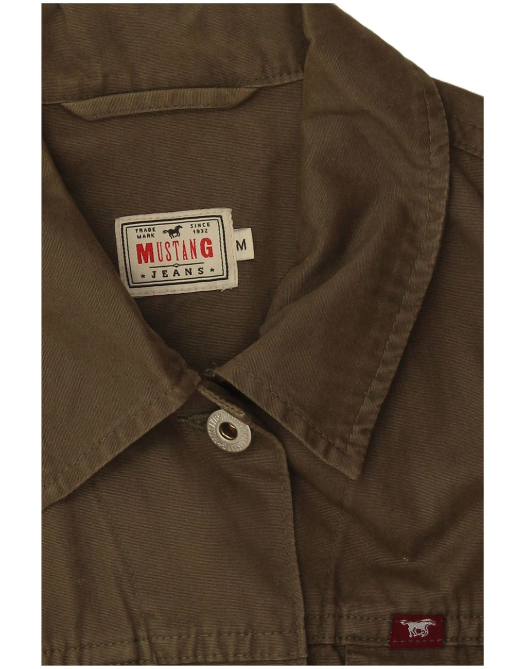 Gilet de denim pentru femei Mustang UK 12 Medium Khaki Bumbac