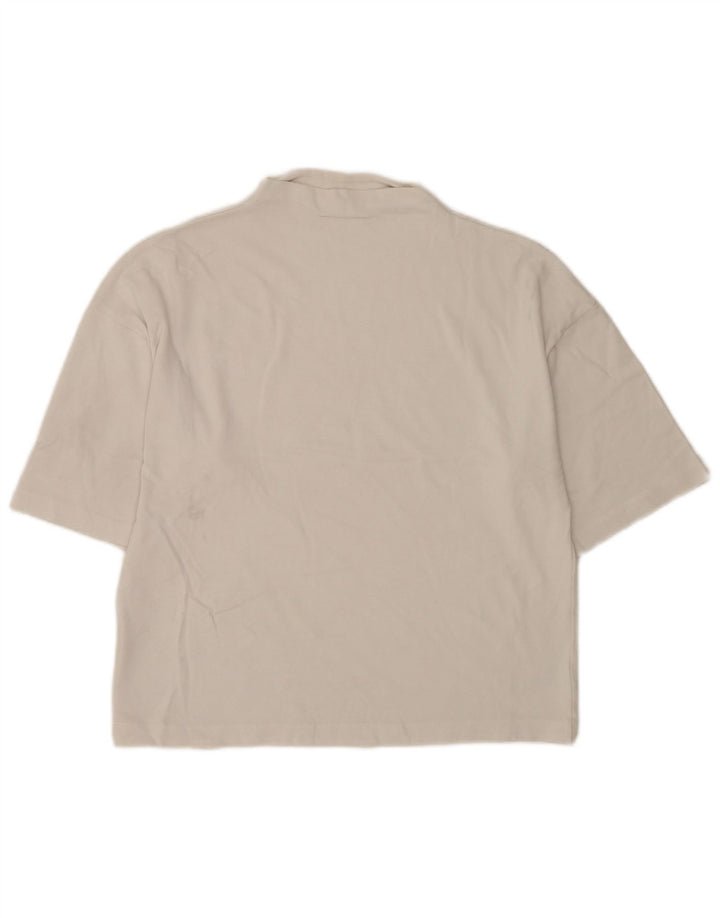 Tricou supradimensionat pentru femei Zara UK 10 Bumbac alb mic
