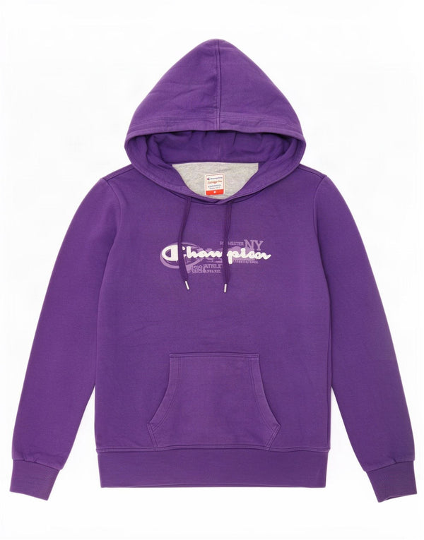 Jumper Champion pentru femei Heritage Fit Graphic Hoodie UK 14 Medium Purple