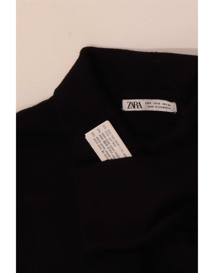 Cămașă polo cu mânecă lungă pentru bărbați Zara, mică, neagră, viscoză
