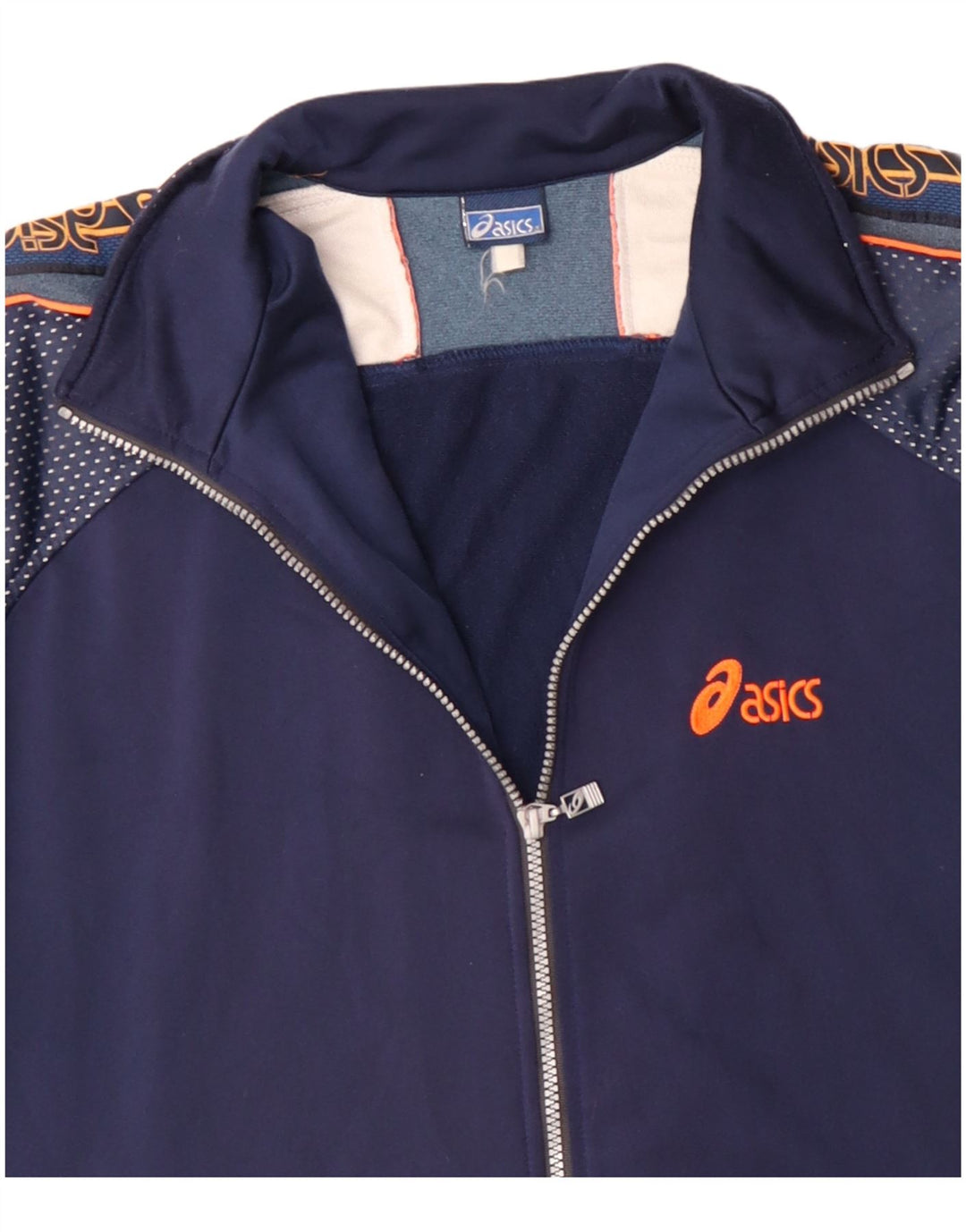 Jachetă de top pentru trening grafic ASICS pentru bărbați, poliester bleumarin 2XL