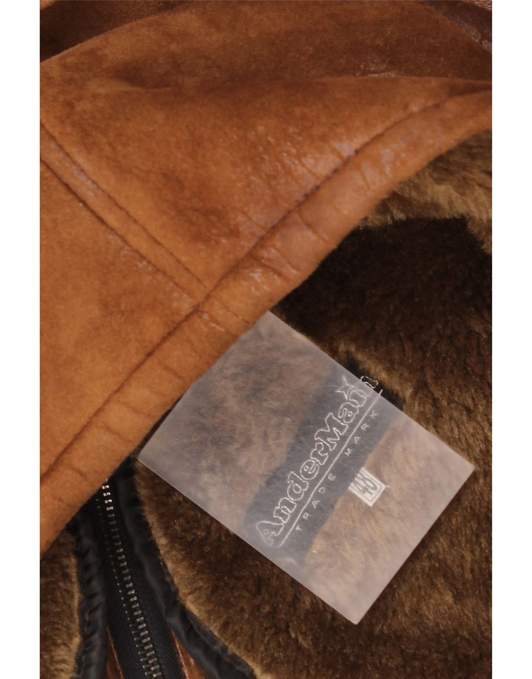 Jachetă vintage pentru bărbați din shearling IT 48 Maro Mediu