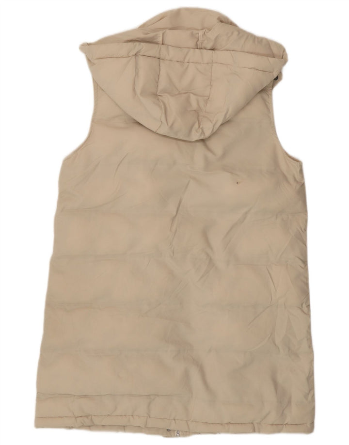 Gilet căptușit cu glugă pentru femei Zara UK 14 Medium Bej Poliester