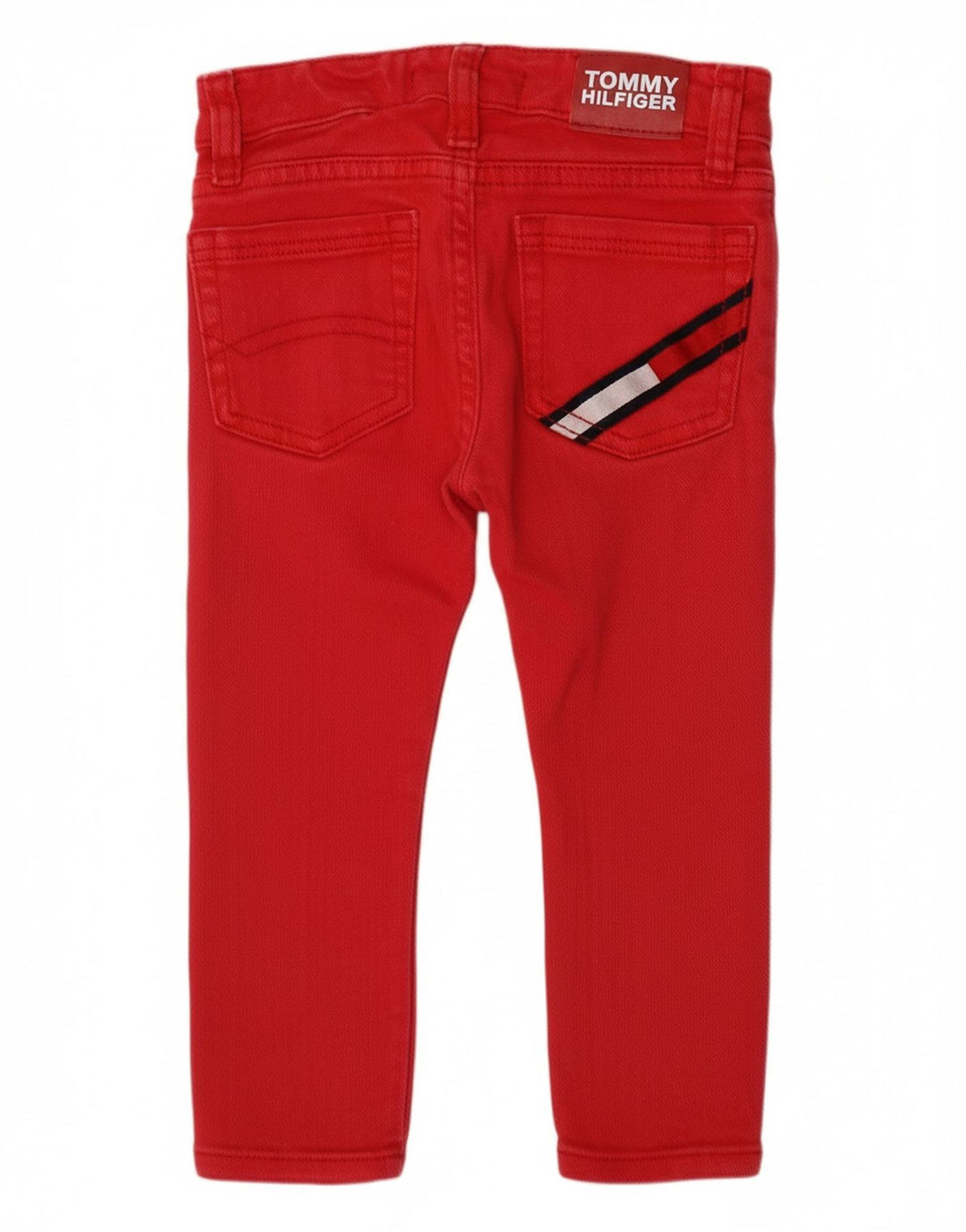 TOMMY HILFIGER Boys Slim Jeans 2-3 Years W20 L12 Red Cotton