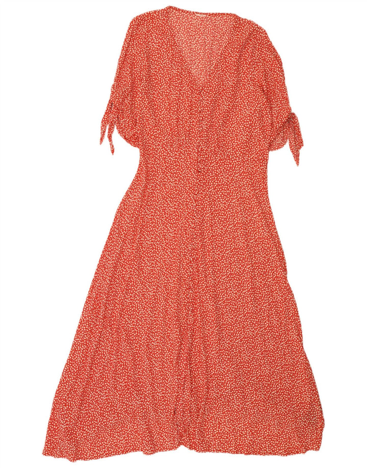 Rochie Maxi Vintage Femei EU 40 Viscoza Florala Rosie Medie