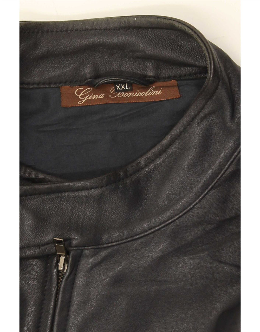 Jachetă de piele vintage pentru bărbați UK 44 2XL Negru