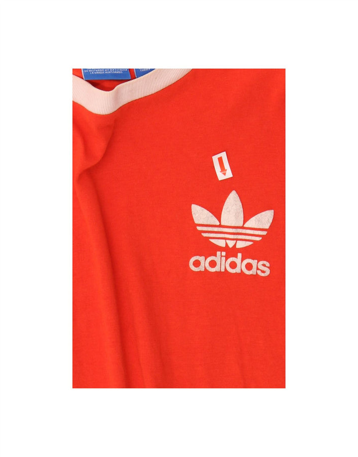 ADIDAS Womens T-Shirt Top UK 12 Medium Red Cotton