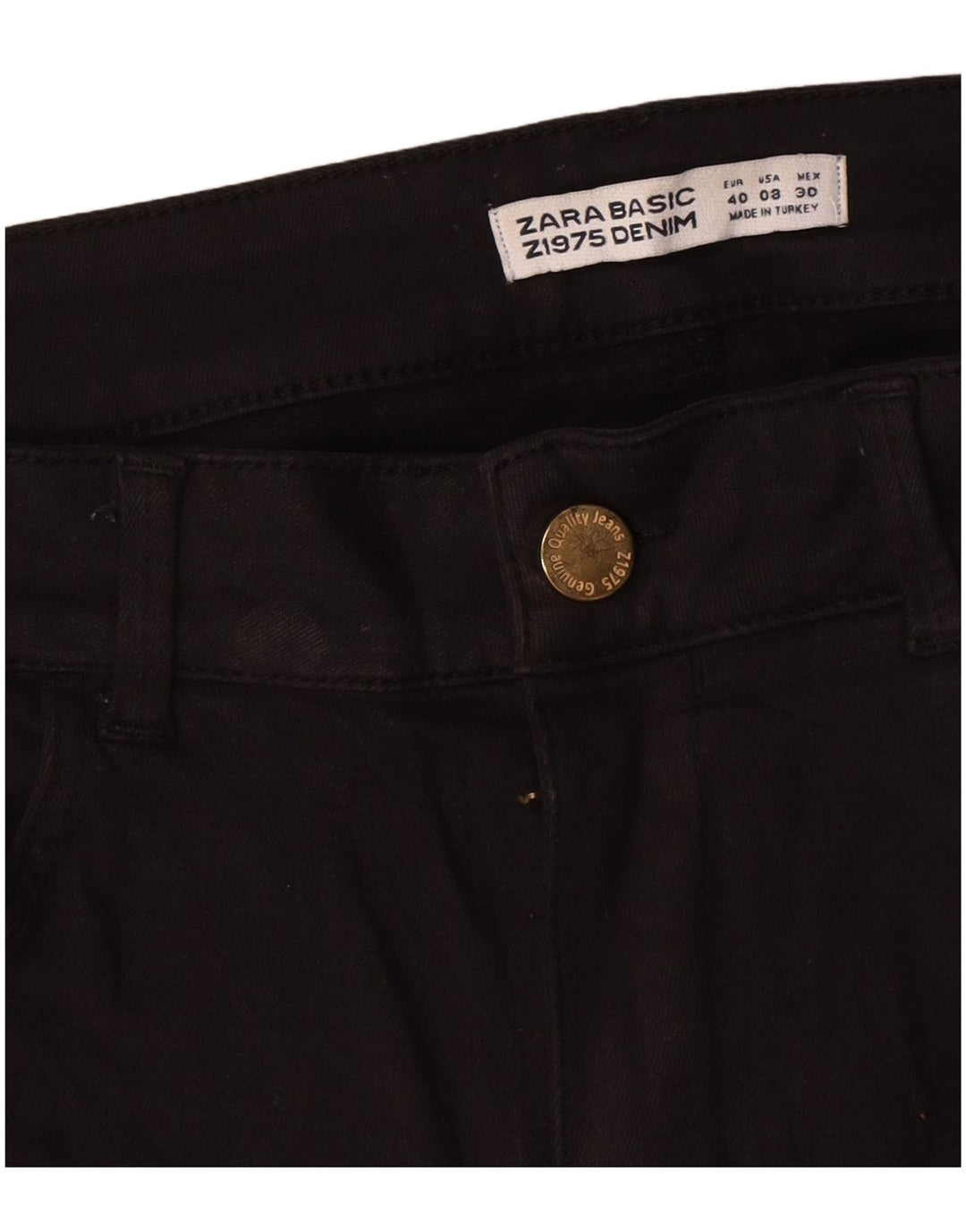 Blugi drepti pentru femei Zara EU 40 Medium W30 L30 Bumbac negru
