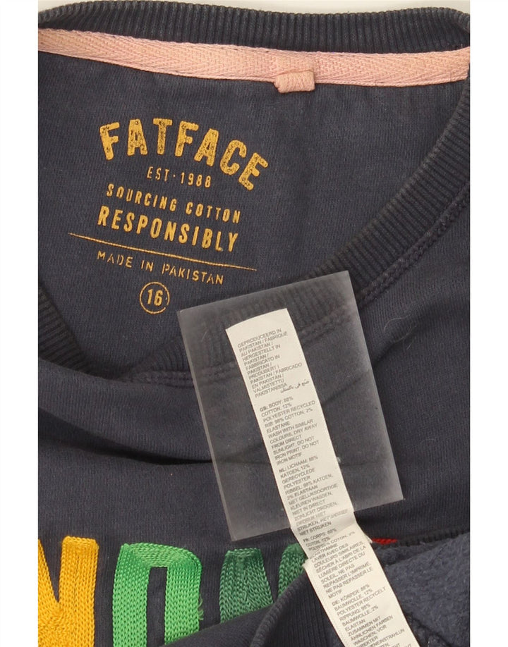 Pulover supradimensionat cu grafic pentru femei Fat Face UK 16 Mare bleumarin