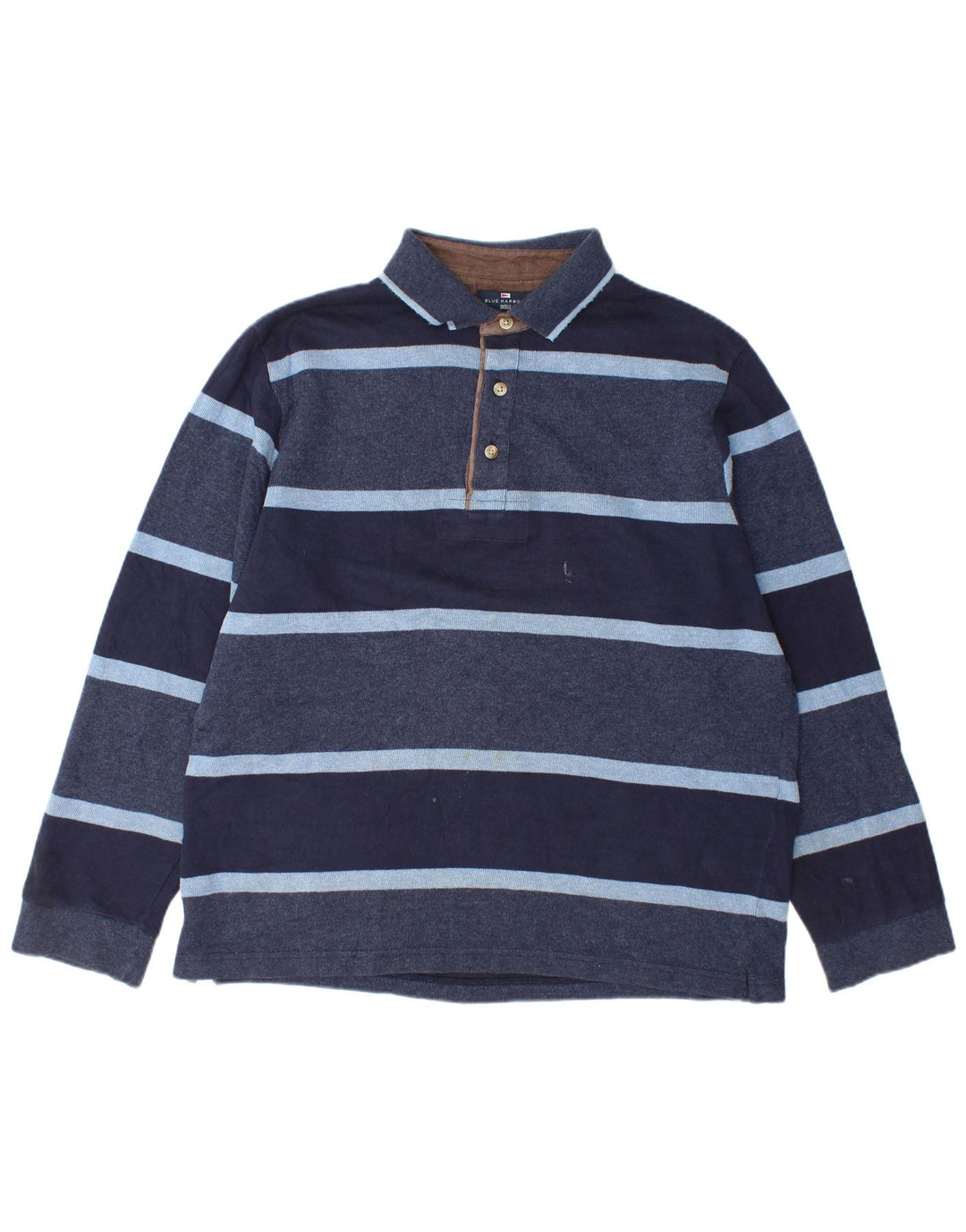Tricou polo rugby cu mânecă lungă pentru bărbați Marks & Spencer, în dungi, albastru bleumarin mediu
