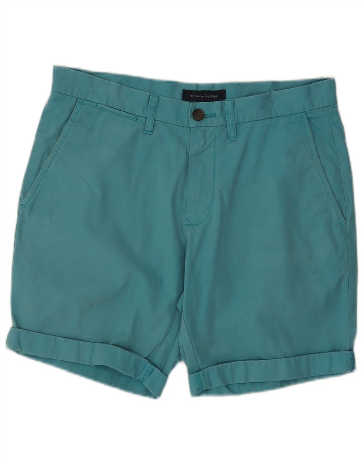 Pantaloni scurți chino pentru bărbați Tommy Hilfiger W32 bumbac turcoaz mediu