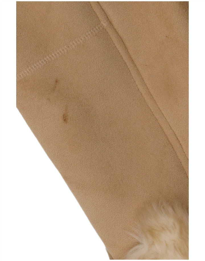 Gerry Weber Pardesiu Sherpa supradimensionat pentru femei UK 12 Poliester mediu bej