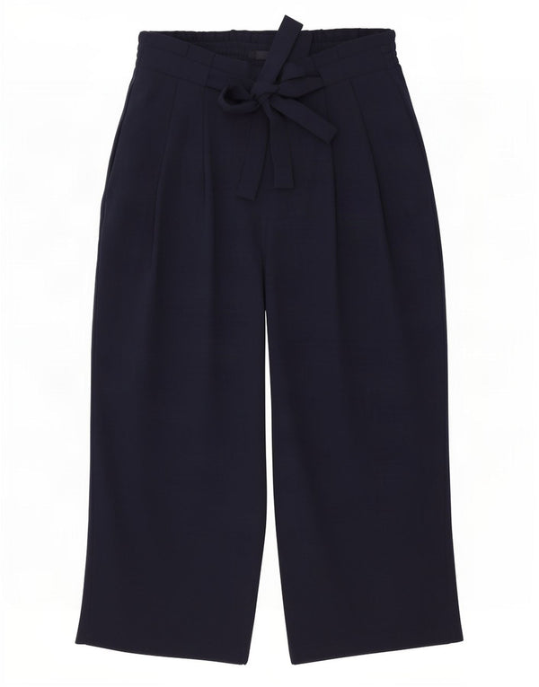 Pantaloni tăiați cu talie înaltă pentru femei Zara, cu talie înaltă, L28 L24, Albastru bleumarin