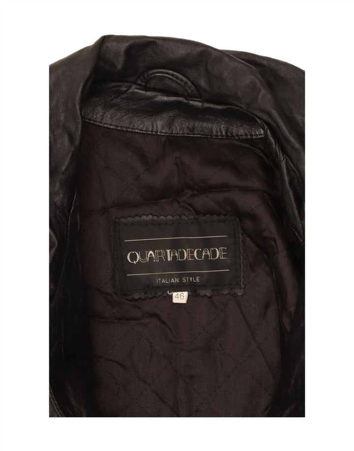 Palton din piele vintage pentru femei IT 46 mare negru