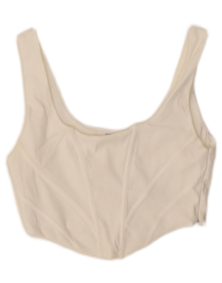 ZARA Womens Crop Top UK 14 Large White Vintage Zara and Second-Hand Zara from Messina Hembry 