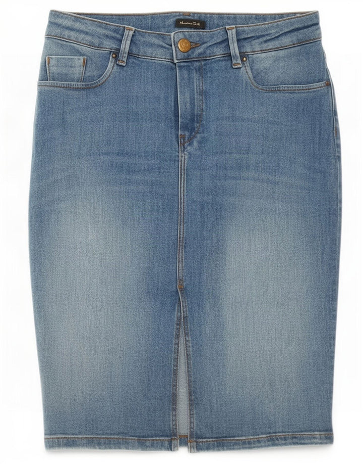 Fusta Denim Massimo Dutti Femei EU 38 Small W28 Albastru