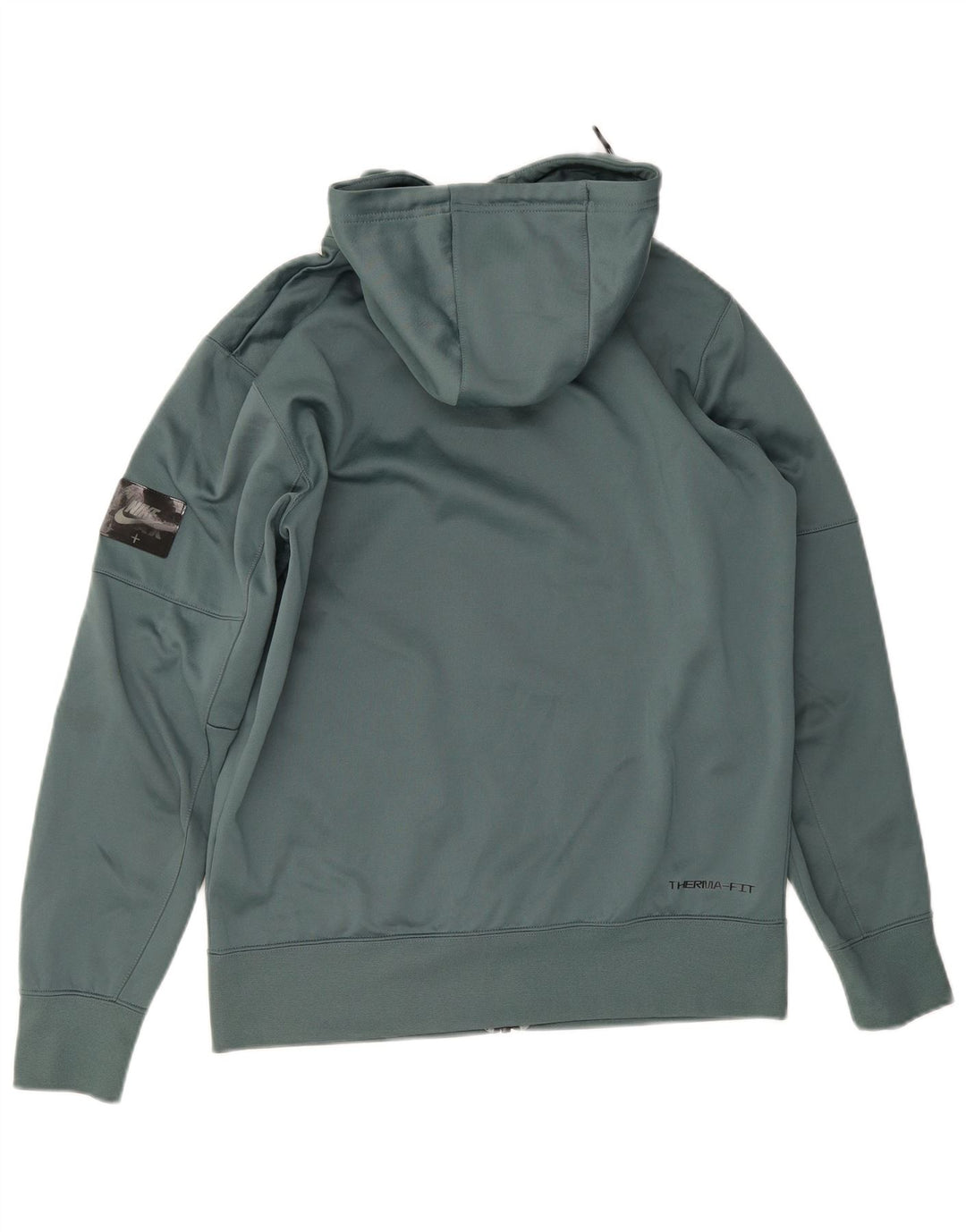 Pulover Nike Therma-Fit Graphic Zip pentru bărbați, poliester verde mediu