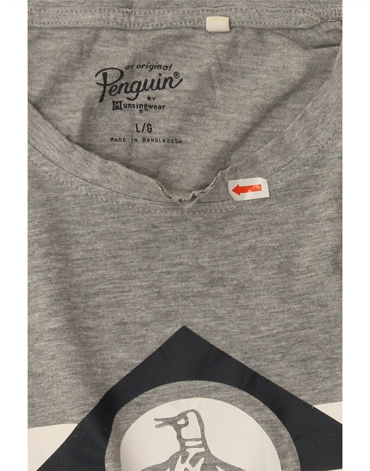Tricou grafic pentru bărbați Penguin Top mare bumbac gri