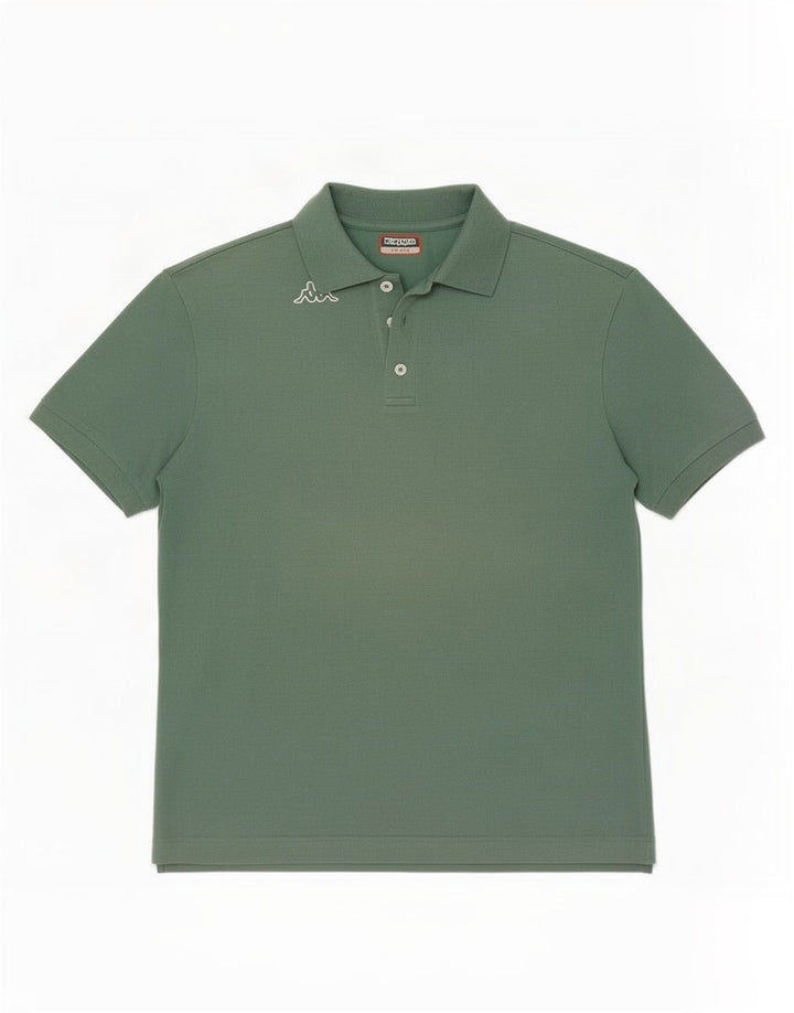 Tricou polo grafic pentru bărbați Kappa, verde mare