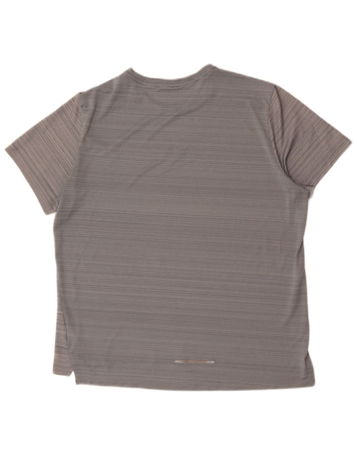 Tricou Nike Dri Fit pentru bărbați Top mare, gri, poliester cu dungi