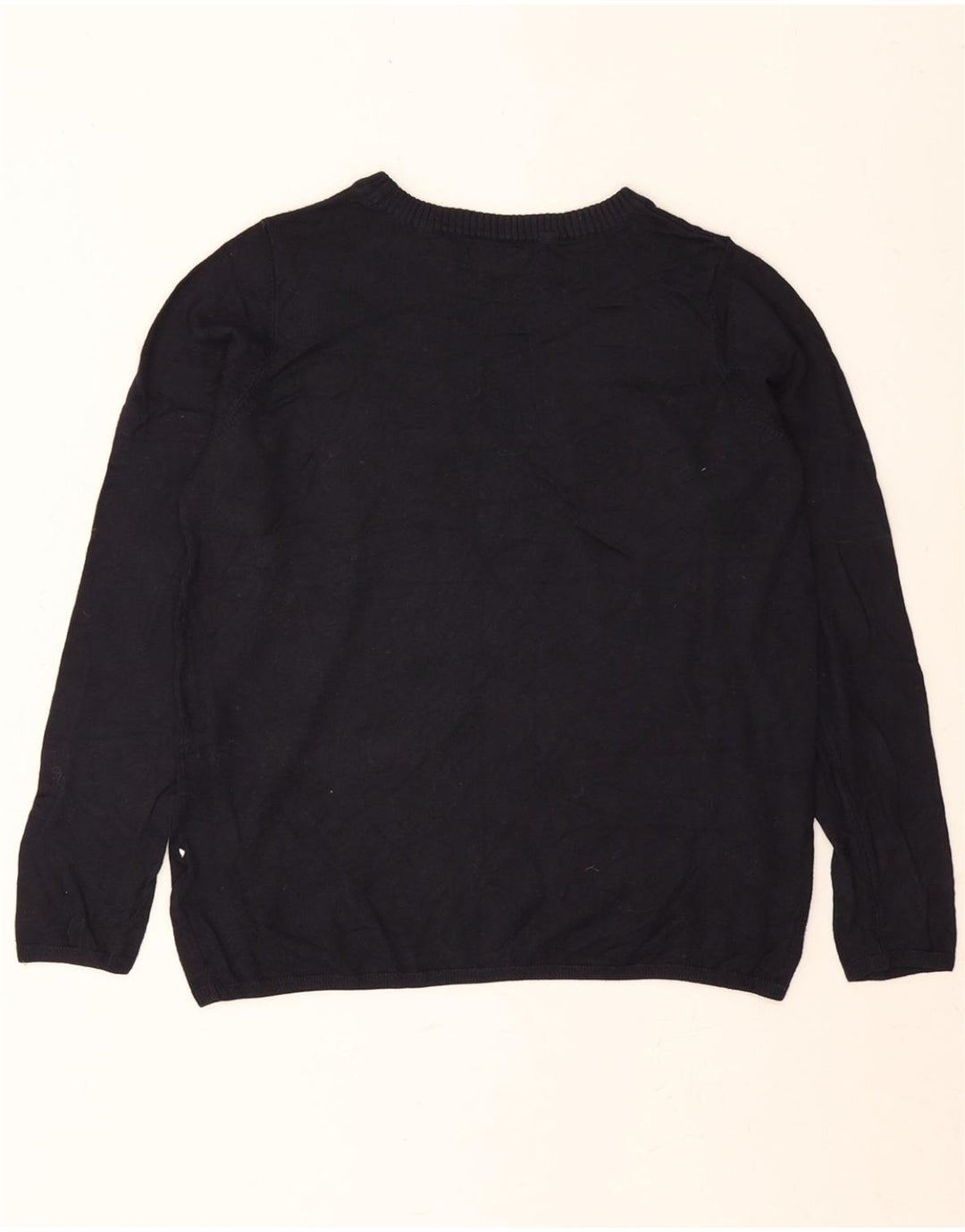 MARKS & SPENCER Womens Crew Neck Jumper Sweater UK 12 Medium Navy Blue Vintage Marks & Spencer and Second-Hand Marks & Spencer from Messina Hembry 