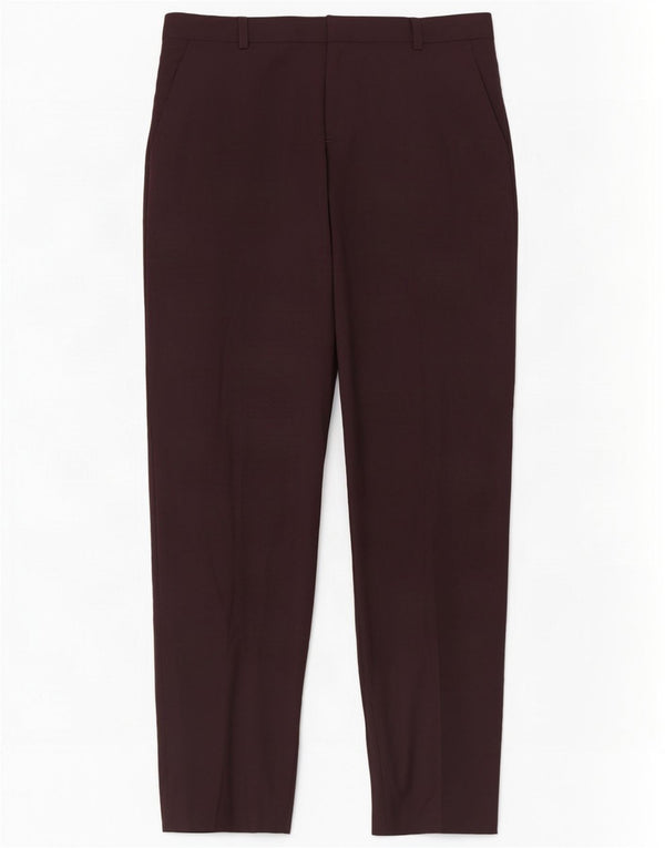 Topshop Pantaloni subțiri pentru femei UK 12 Medium L30 L27 Bordeaux Poliester