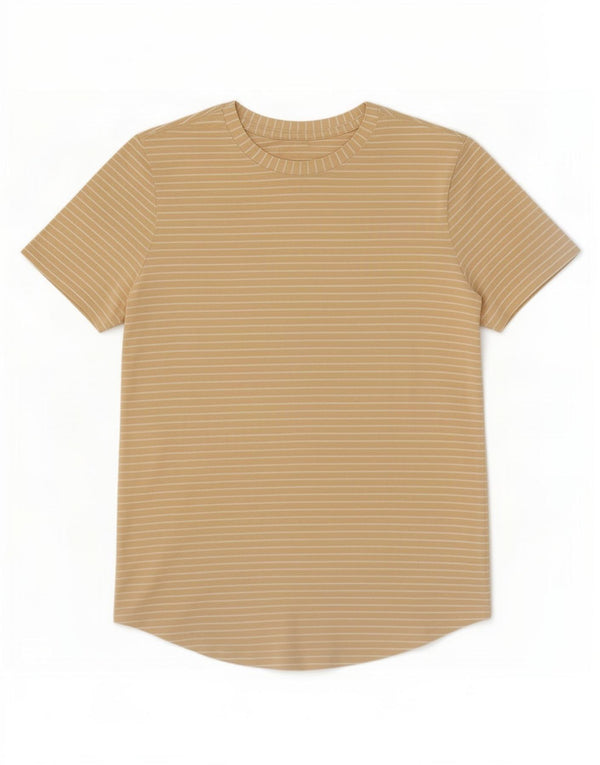 Lululemon Tricou pentru femei Top UK 12 Medium Beige Dungi