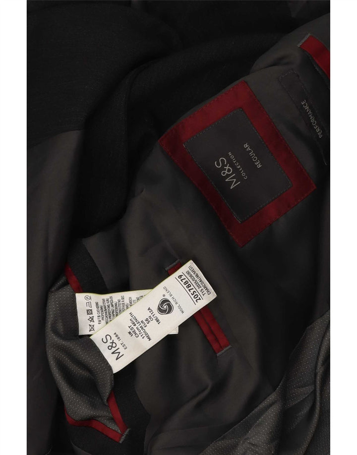 Jachetă pentru bărbați Marks & Spencer cu 2 nasturi, UK 46 XL, poliester gri