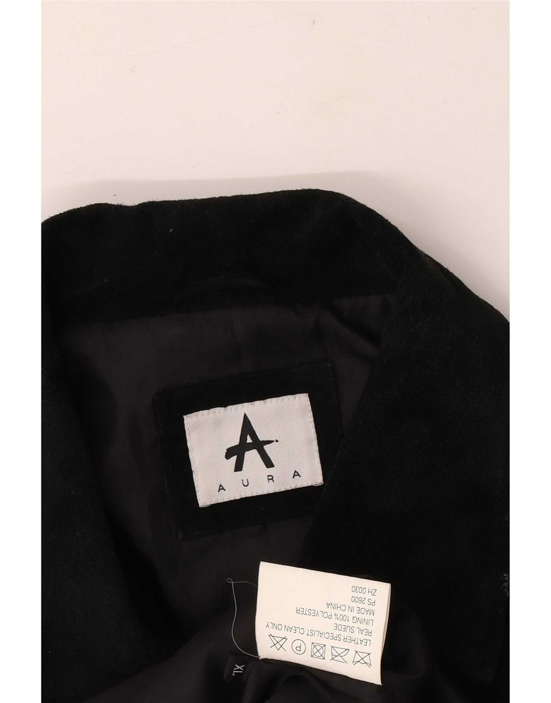 Jachetă vintage pentru femei de piele intoarsă UK 18 XL, piele neagră