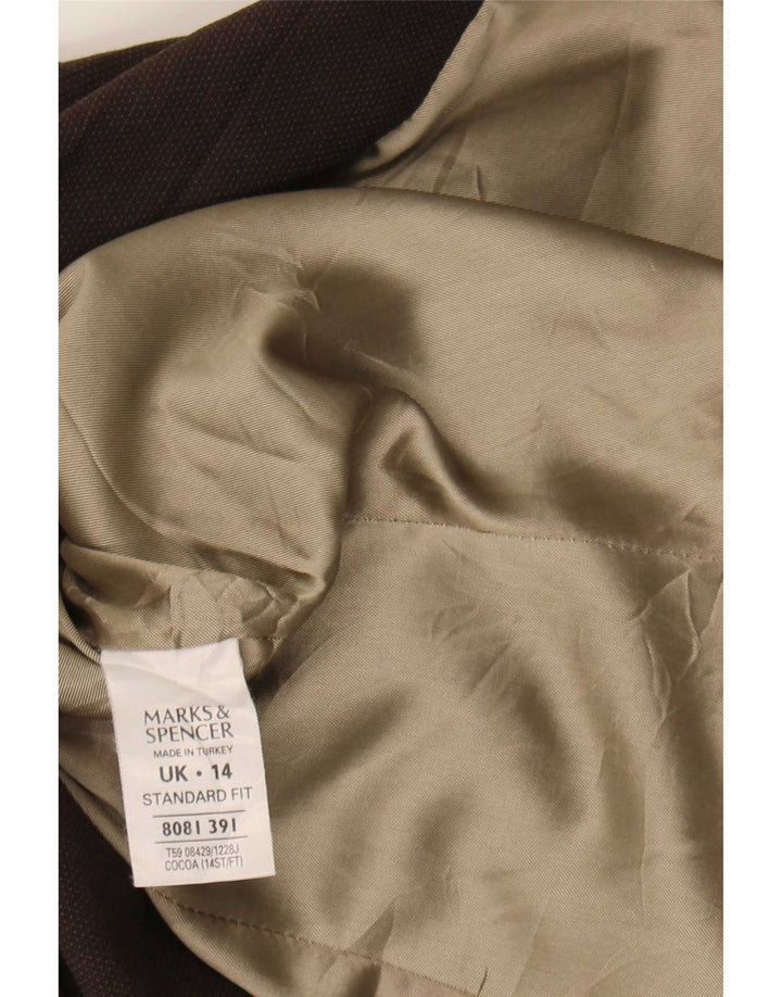 Jachetă pentru femei Marks & Spencer, 1 buton, maro mediu, UK 14