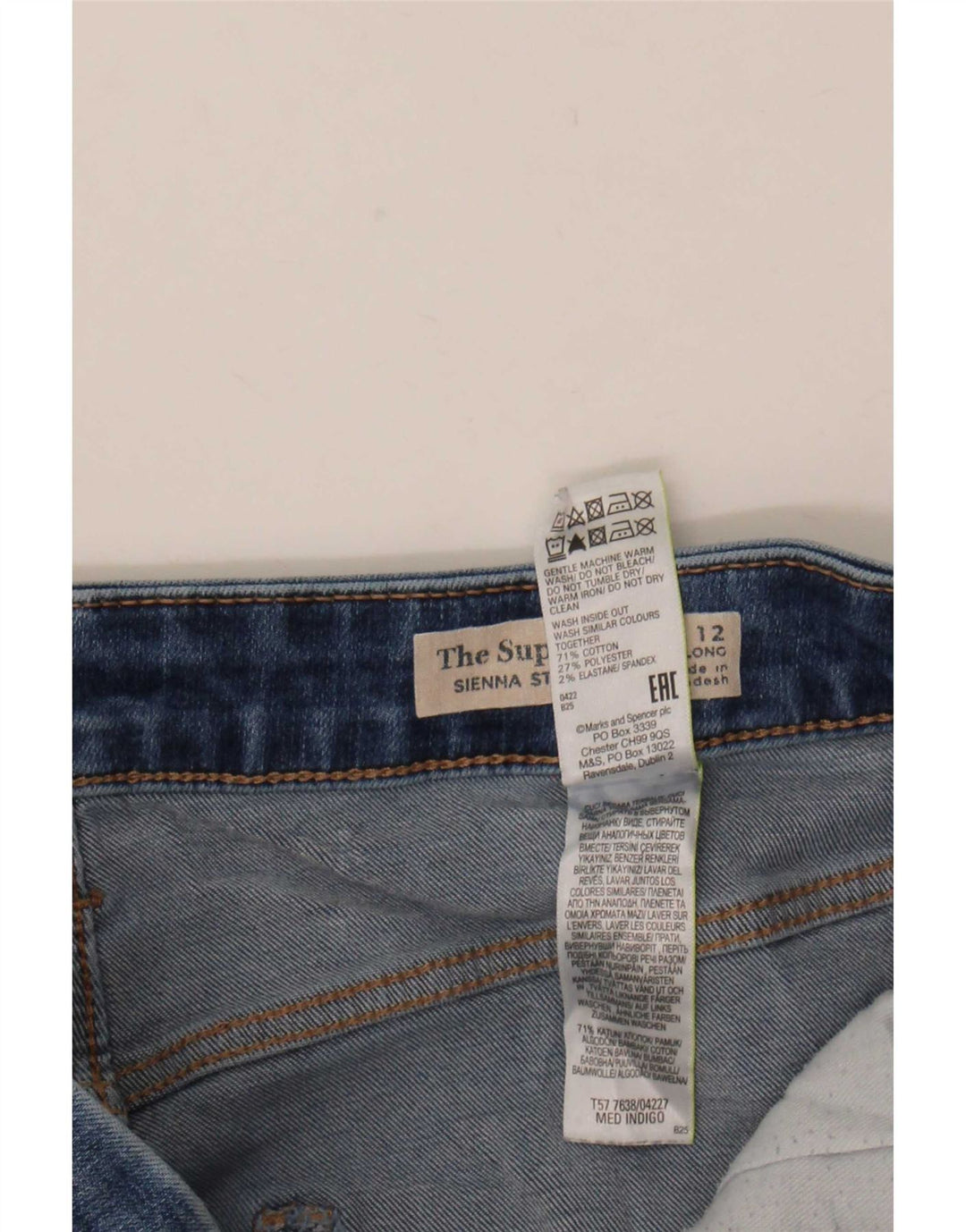 Blugi drepti pentru femei Marks & Spencer Sienna UK 12 Medium W30 L31 Albastru